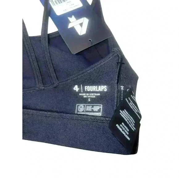 FourLaps Vitality Sports Bra Womens Small Black Gym/Workout NWT $58. - Picture 7 of 9